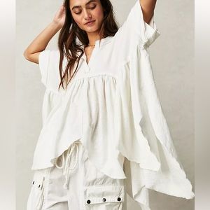 Free People White Sugar Rush Baby Doll Top